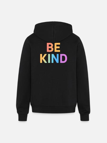 Be Kind Gradient Letters - Unisex Full Zip Hoodie - black