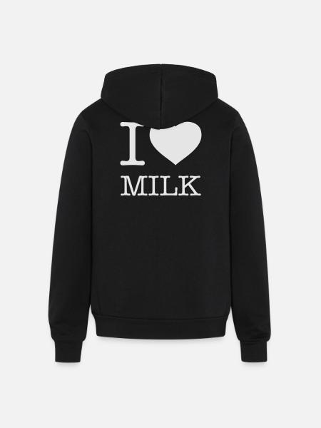 I LOVE MILK - Unisex Full Zip Hoodie - black