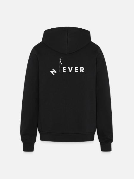Never Cut Line - Unisex Full Zip Hoodie - black