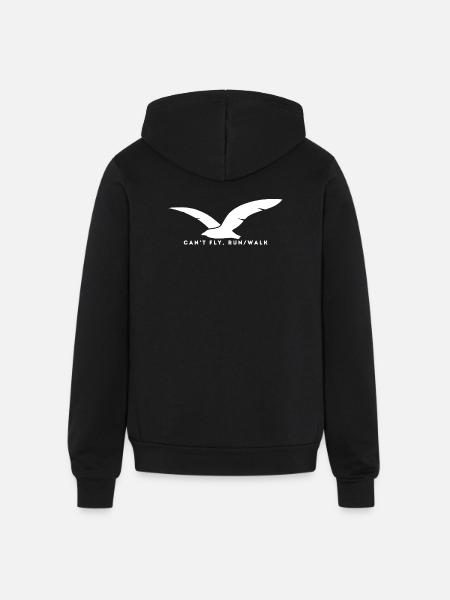 Can-t_Fly-_Run_Walk - Unisex Full Zip Hoodie - black