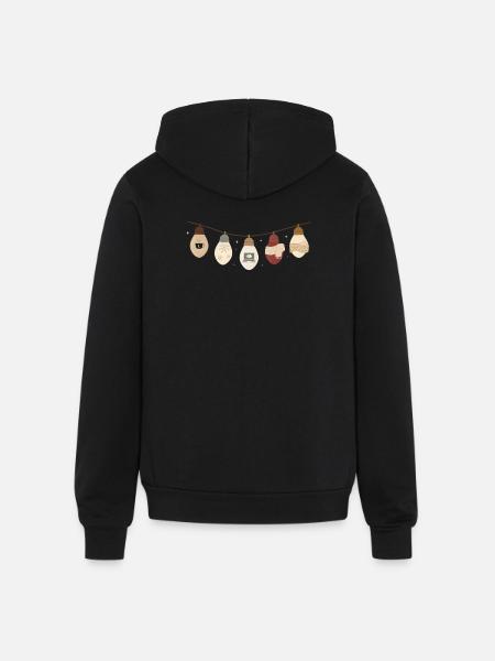 comfy lights winter - Unisex Full Zip Hoodie - black