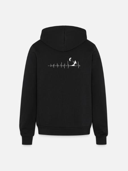 Heartbeat Parachute Rider - Unisex Full Zip Hoodie - black