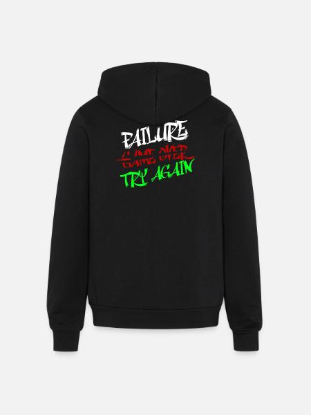 Bold Graffiti - Unisex Full Zip Hoodie - black