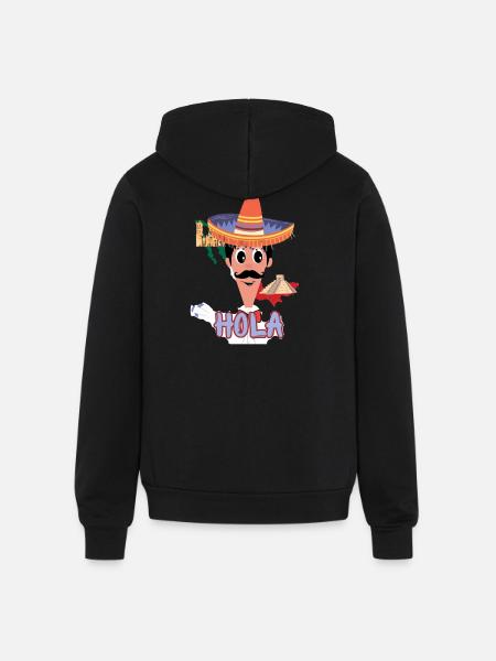 Multilingual - Mexican Shirt - Unisex Full Zip Hoodie - black