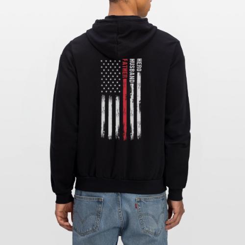 American Best Dad Hero Husband Father - Unisex Full Zip Hoodie