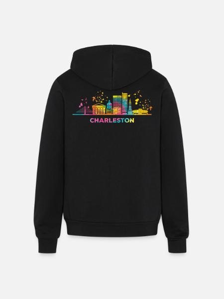 Charlestonian Skyline Charleston - Unisex Full Zip Hoodie - black