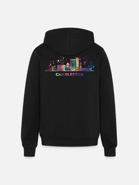 Charlestonian Skyline Charleston - Unisex Full Zip Hoodie - black