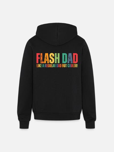 Bouldering Flash Dad Boulderer - Unisex Full Zip Hoodie - black
