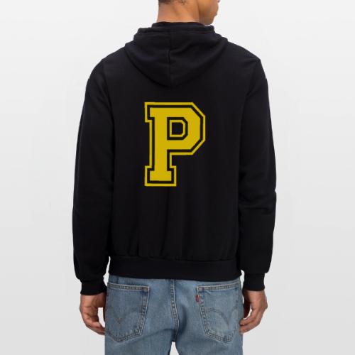 Letter P – Capital Athletic Alphabet Monogram - Unisex Full Zip Hoodie