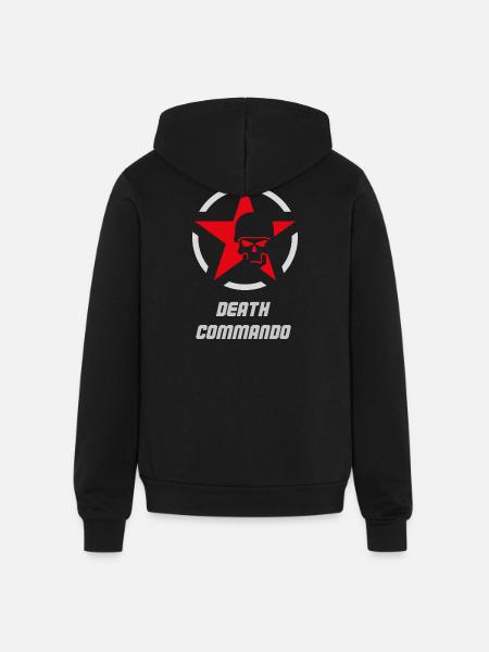 Death Commando Military Skull - Unisex Full Zip Hoodie - black