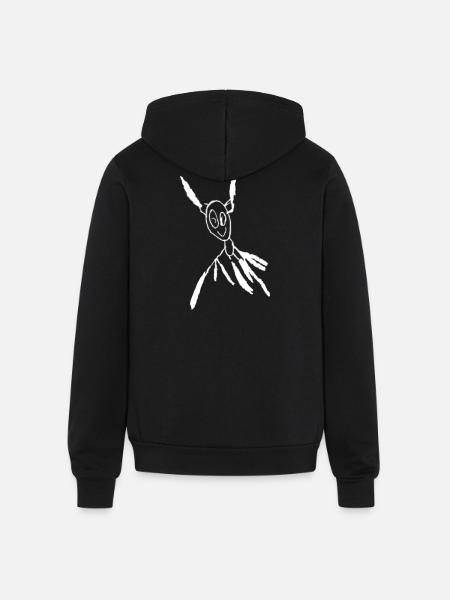 Child's Alien - white - Unisex Full Zip Hoodie - black