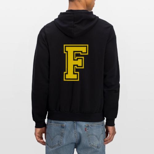 Letter F – Capital Athletic Alphabet Monogram - Unisex Full Zip Hoodie