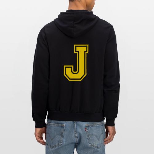 Letter J – Capital Athletic Alphabet Monogram - Unisex Full Zip Hoodie