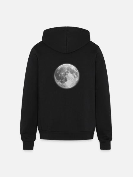Lune - Veste à capuche unisexe en molleton - noir