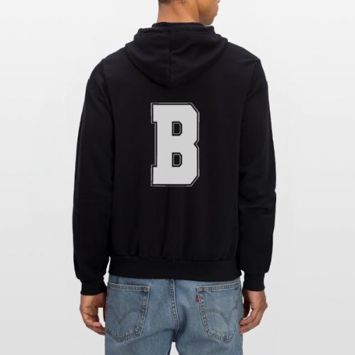 White Letter B – Varsity Alphabet Monogram - Unisex Full Zip Hoodie