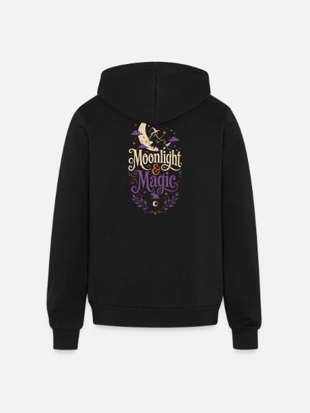 Moonlight & Magic Tshirt - Unisex Full Zip Hoodie - black