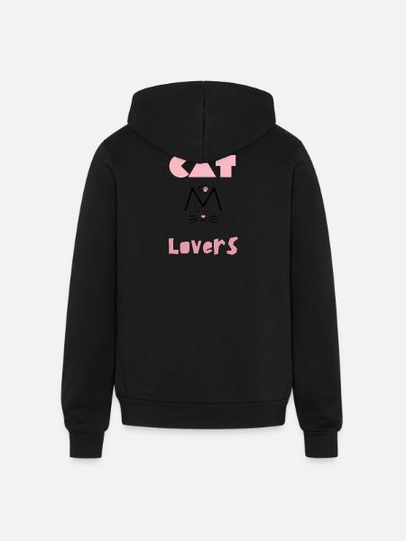 Cat lovers - Unisex Full Zip Hoodie - black