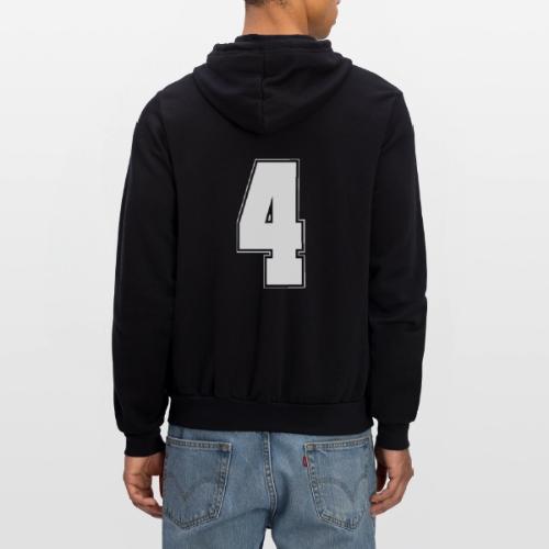 White Number 4 – Varsity Font - Unisex Full Zip Hoodie