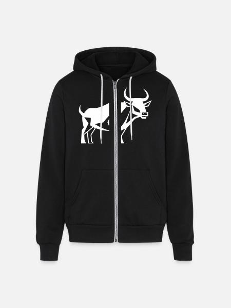 Bull Guardian - Unisex Full Zip Hoodie - black