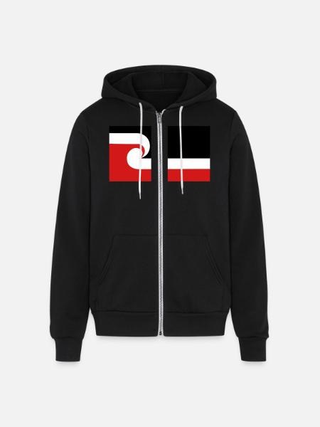 Maori Flag - Unisex Full Zip Hoodie - black