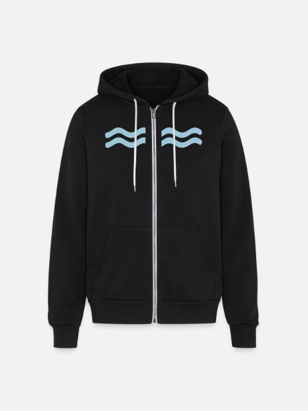 water - Unisex Full Zip Hoodie - black