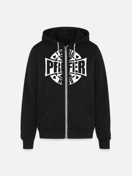 I prefer not to - Unisex Full Zip Hoodie - black