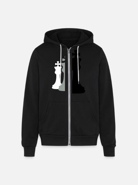 3 chess kings - Unisex Full Zip Hoodie - black