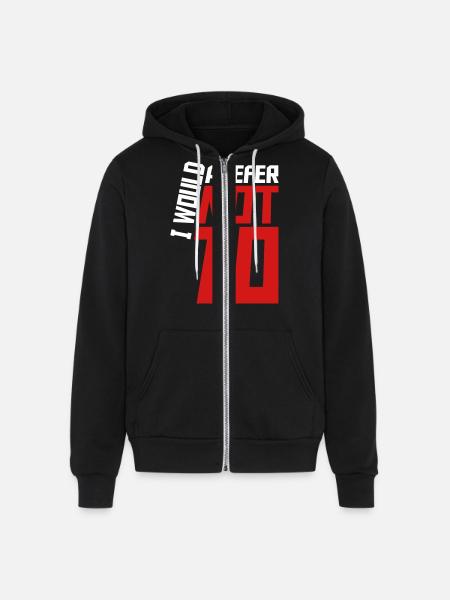 I prefer not to - Unisex Full Zip Hoodie - black