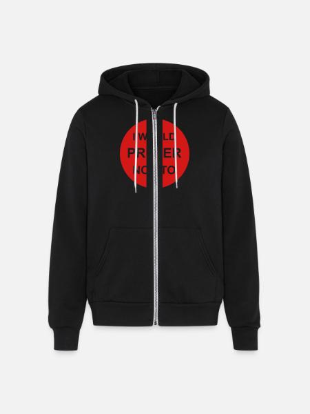 I prefer not to - Unisex Full Zip Hoodie - black