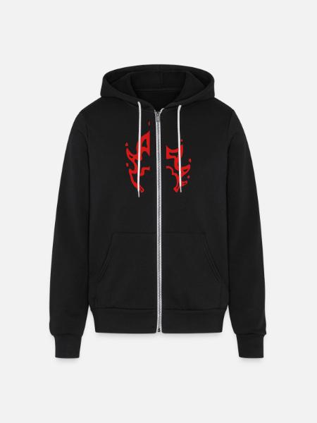 bonfire flames cool design - Unisex Full Zip Hoodie - black