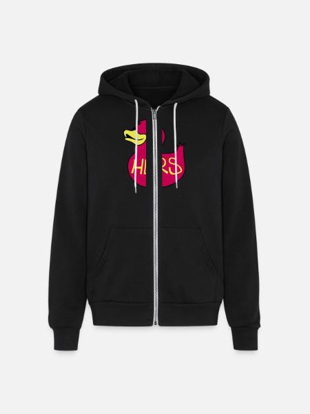 rubber duckie hers - Unisex Full Zip Hoodie - black