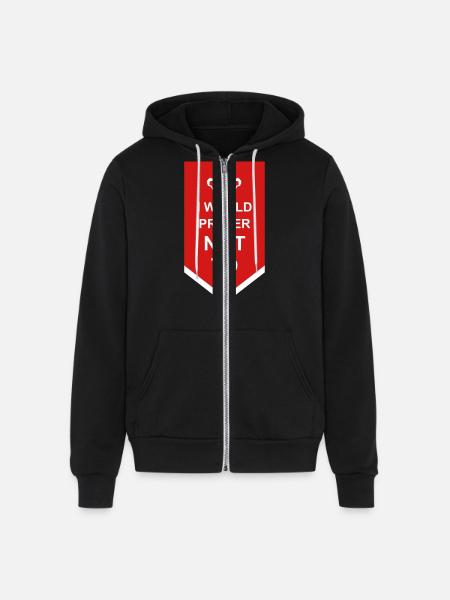 I prefer not to - Unisex Full Zip Hoodie - black
