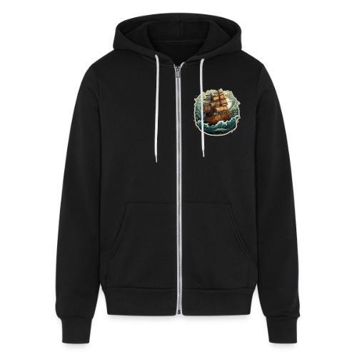 The journey of the Vikings on a stormy ocean - Unisex Full Zip Hoodie
