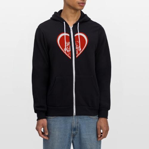 Hearts Love February Valentine's Day February 14 - Unisex Full Zip Hoodie
