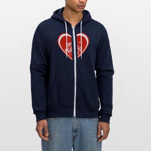 Hearts Love February Valentine's Day February 14 - Unisex Full Zip Hoodie
