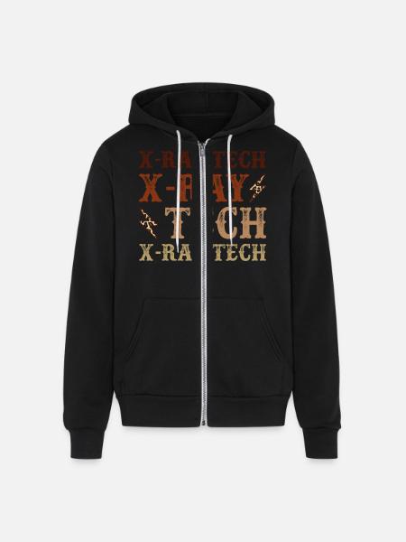 X ray Tech - Unisex Full Zip Hoodie - black