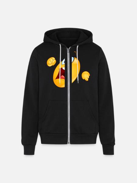 Running Away Emoticon - Unisex Full Zip Hoodie - black
