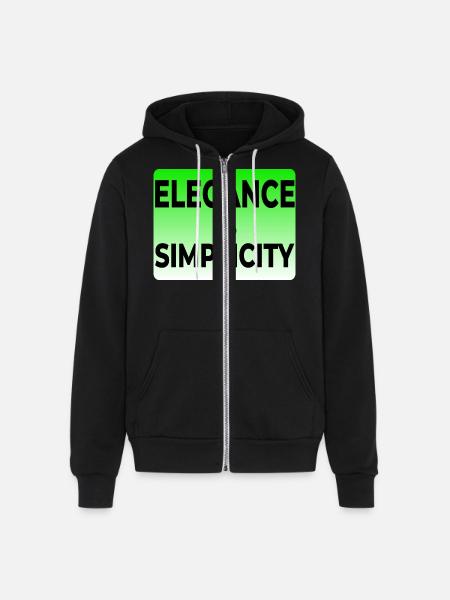 ELEGANCE IS SIMPLICITY T-SHIRT - Unisex Full Zip Hoodie - black
