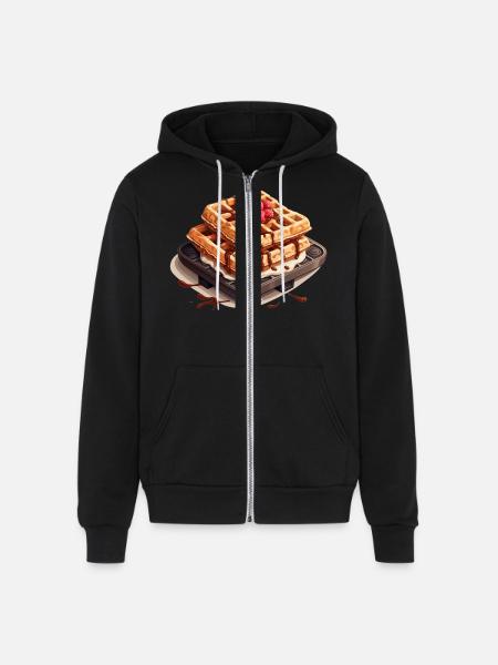 Waffles in the oven - Unisex Full Zip Hoodie - black