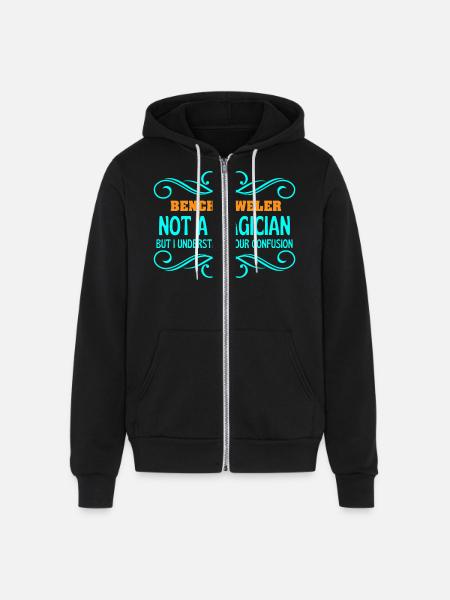 BENCH JEWELER not magican - Unisex Full Zip Hoodie - black