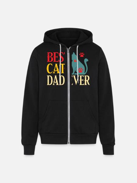 The best Cat Dad - Unisex Full Zip Hoodie - black