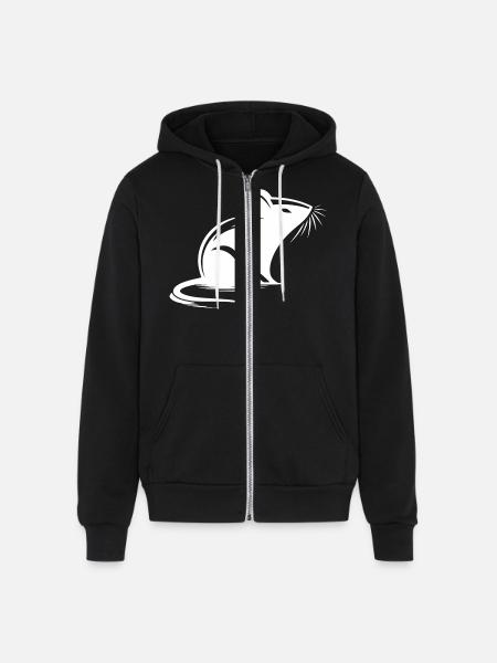 Mouse Drawing Tattoo Style - Unisex Full Zip Hoodie - black