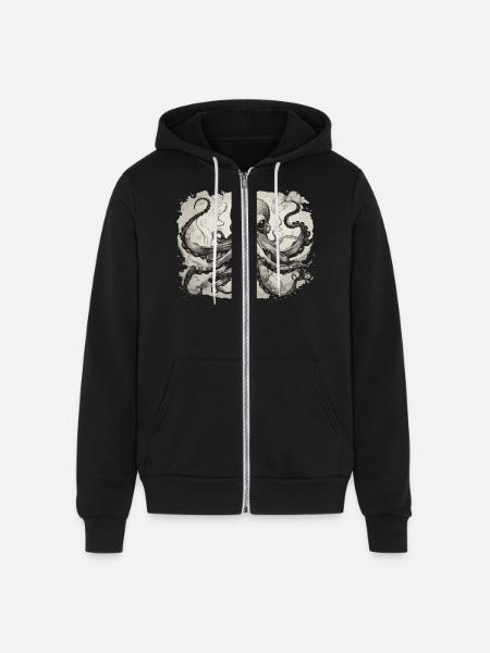 octopus1 - Unisex Full Zip Hoodie - black