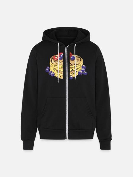 Pancakes With Berries - Unisex Full Zip Hoodie - black