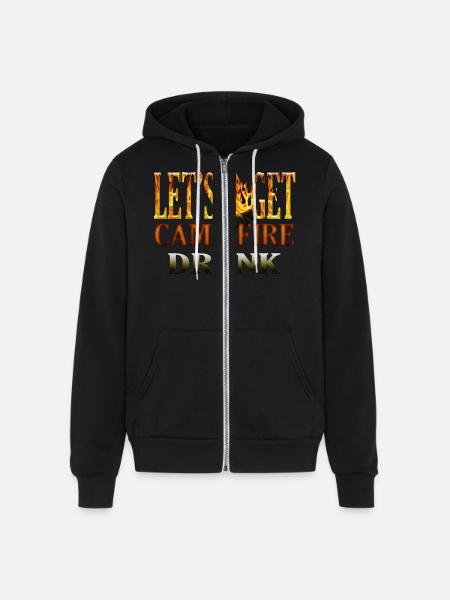 Camo Camping - Unisex Full Zip Hoodie - black
