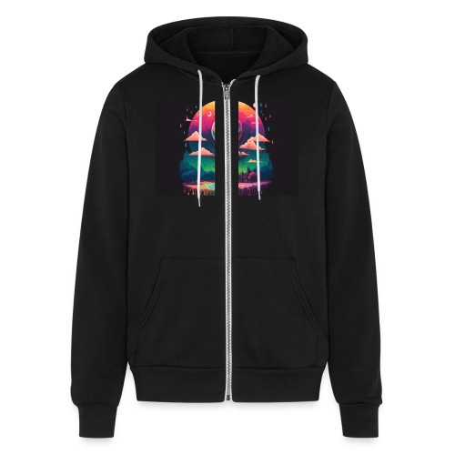 A Full Skull Moon Smiles Down On You - Psychedelic - Bella + Canvas Unisex Full Zip Hoodie