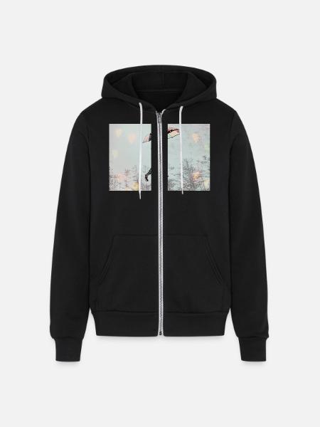 Umbrella Boy - Unisex Full Zip Hoodie - black