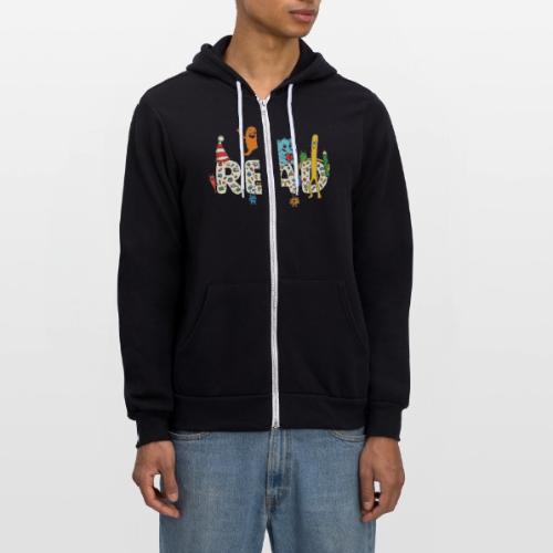 Whimsical READ Kids Cartoon - Unisex Full Zip Hoodie