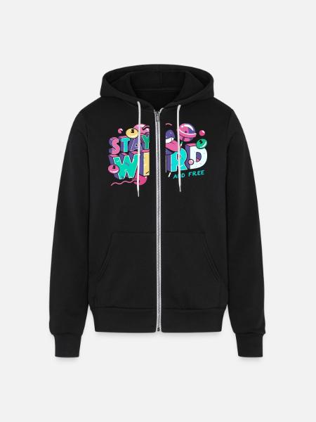 Stay Weird - Unisex Full Zip Hoodie - black