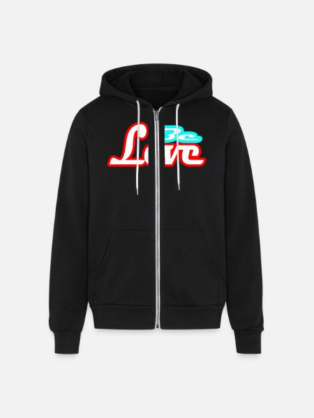 be love - Unisex Full Zip Hoodie - black